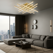 Lampadario LED con Telecomando LINEX, 108W, Luce 3000K/4000K/6000K, Dimmerabile, Oro Lampadari LED con Telecomando Titolo predefinito Alessandro Design