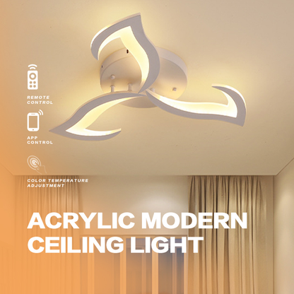 Lampadario a LED con telecomando LOTUS 32W, 3 Petali, Luce Fredda/Calda/Neutra, Dimmerabile, Lampadario a LED Bianco con telecomando Titolo predefinito Alessandro Design