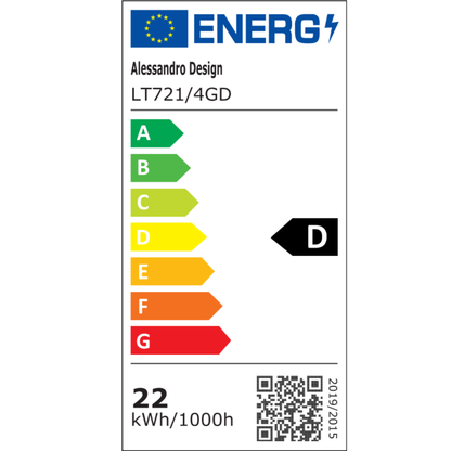 Lampadario LED con Telecomando MARIA, 22W, 4 Elementi, Luce Calda/Fredda/Neutra, Dimmerabile, Nero Lampadari LED con Telecomando Titolo predefinito Alessandro Design