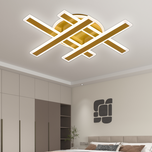 Lampadario LED con Telecomando ZYRON Magno, 79W, 46x5,5x7,5, IP20, Luce Fredda/Calda/Neutra, Dimmerabile, Oro, Metallo, Plexiglas Lampadari LED con Telecomando Titolo predefinito Alessandro Design