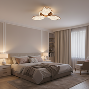 Lampadario LED con telecomando, 51W, Luce 3000K/4000K/6000K, Dimmerabile, Oro, Metallo e Acrilico