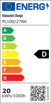 Plafoniera LED SOLIS 27cm 20W Luce Fredda, Nera