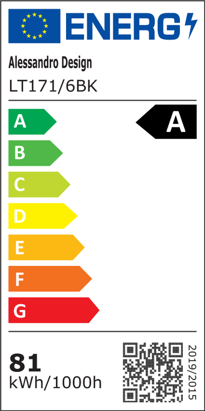 Lampadario LED con Telecomando LINEX, 81W, 6 Elementi, Lineare, Luce Fredda/Calda/Neutra, Dimmerabile, Nero Lampadari LED con Telecomando Titolo predefinito Alessandro Design