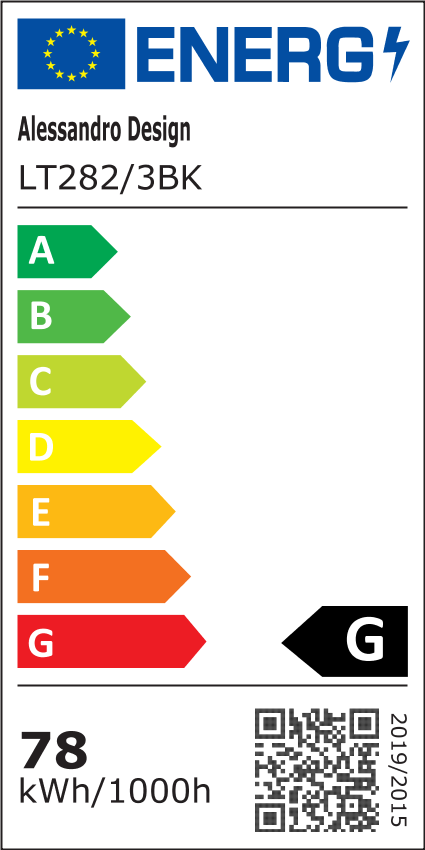 Lampadario LED con telecomando TIANA 78W, 3 Ellissi, Luce Fredda/Calda/Neutra, Dimmerabile, Nero