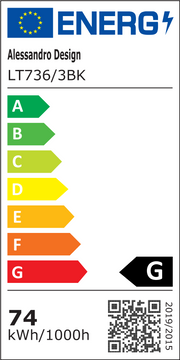 Lustra LED cu telecomanda ORBITA 74W, 3 Elemente, Ovala, lumina Rece/Calda/Neutra, Dimabila, Negru
