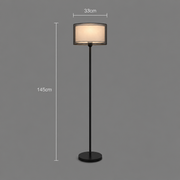 Lampadar KYZYLORDA, 1 x E27, Metal, Negru