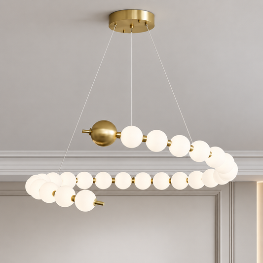 Lampadario LED Aurelia 41W in acrilico con telecomando, dimmerabile, 3000K/4000K/6000K, oro, metallo e acrilico