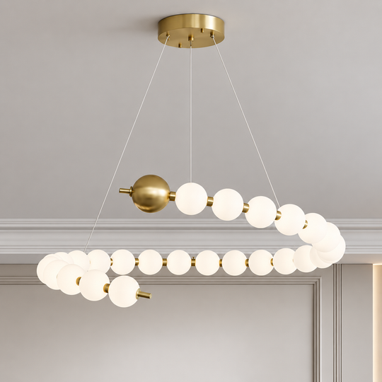 Lampadario LED Aurelia 41W in acrilico con telecomando, dimmerabile, 3000K/4000K/6000K, oro, metallo e acrilico