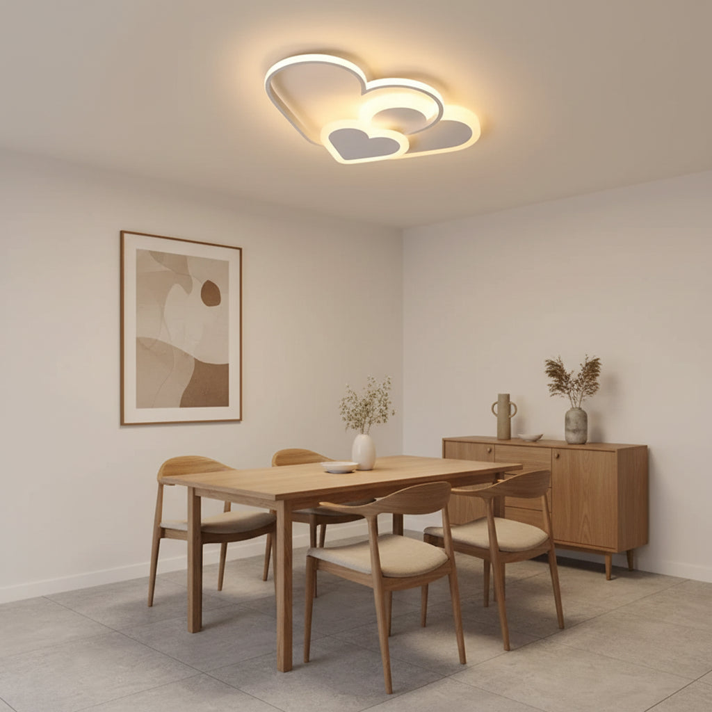 Lampadario a LED con telecomando AMI 48W, 3 Cuori, Luce Fredda/Calda/Neutra, Dimmerabile, Lampadario a LED Bianco con telecomando Titolo predefinito Alessandro Design