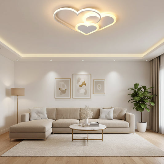 Lampadario a LED con telecomando AMI 48W, 3 Cuori, Luce Fredda/Calda/Neutra, Dimmerabile, Lampadario a LED Bianco con telecomando Titolo predefinito Alessandro Design