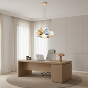 DEDD Lampadario classico, 7xE27, 40x42cm, metallo e plastica stampata in rotazionale, bianco, altezza regolabile