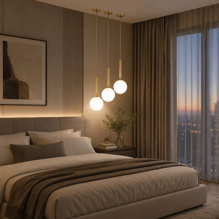 Lampadario Classico Moderno Ilulissat, 3xE27, Metallo e Plastica, Oro, Lampadine Non Incluse