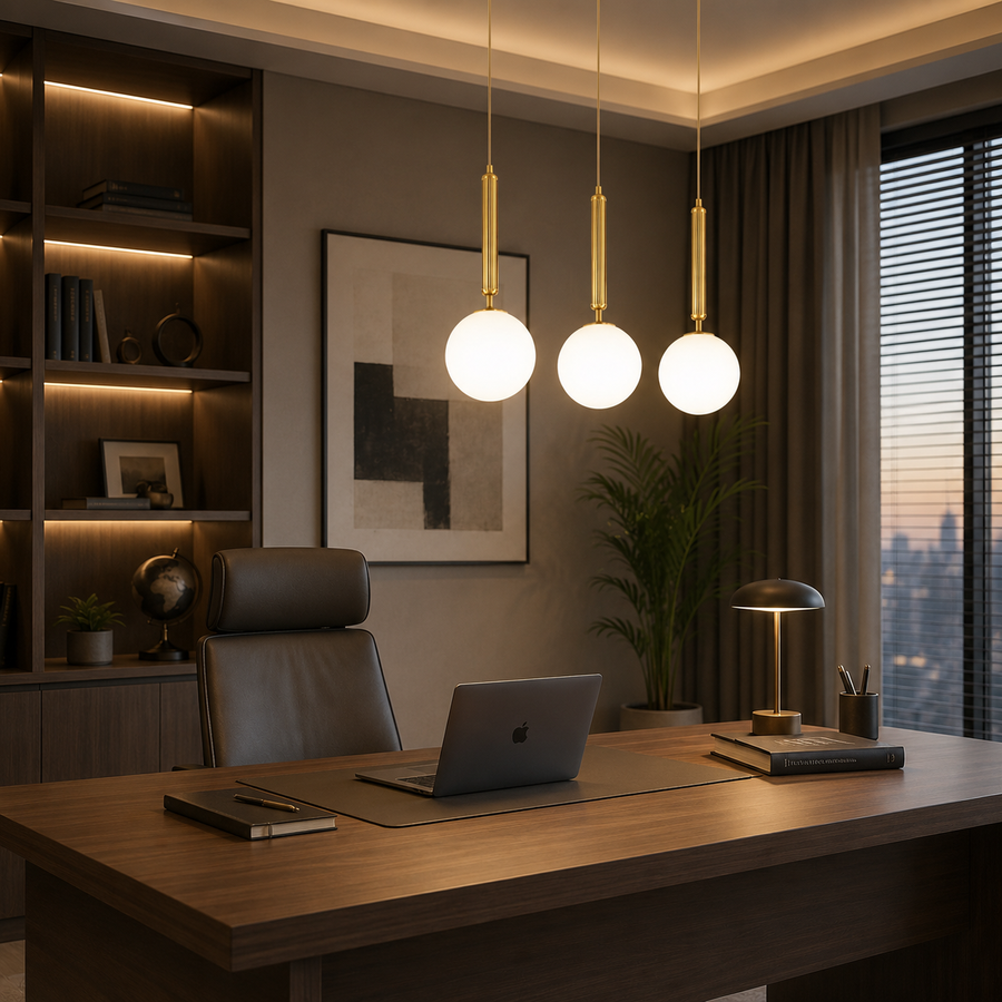 Lampadario Classico Moderno Ilulissat, 3xE27, Metallo e Plastica, Oro, Lampadine Non Incluse
