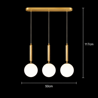 Lampadario Classico Moderno Ilulissat, 3xE27, Metallo e Plastica, Oro, Lampadine Non Incluse