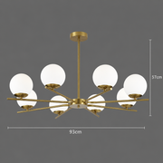 Lampadario classico NUUK, 93x57 cm, 8xE27, metallo e plastica, oro