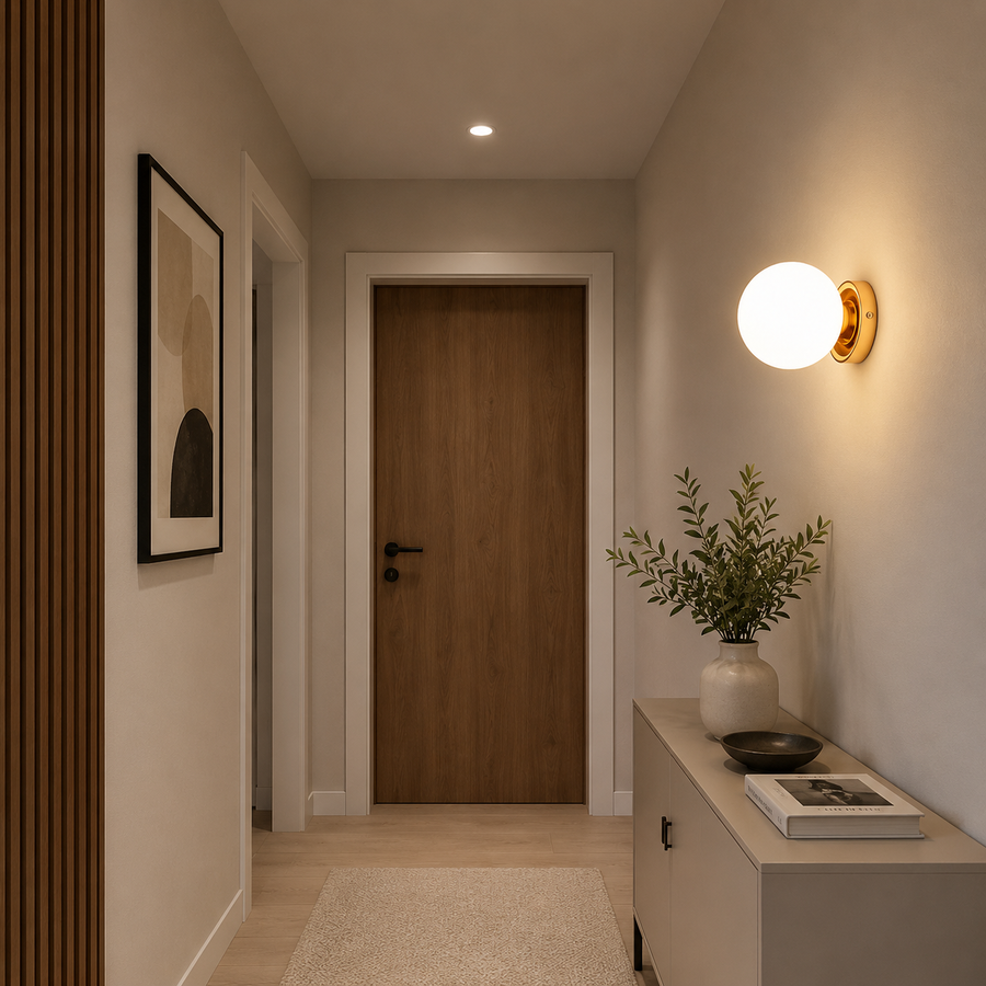 Lampadario classico QAQORTOQ, diametro 15 cm, 1xE27, metallo e plastica, oro