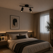 Lampadario classico Sisimiut, 2xGU10, metallo, nero