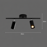 Lampadario classico Sisimiut, 2xGU10, metallo, nero