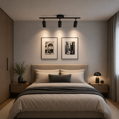Lampadario classico Sisimiut, 3xGU10, metallo, nero