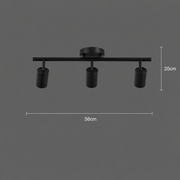 Lampadario classico Sisimiut, 3xGU10, metallo, nero