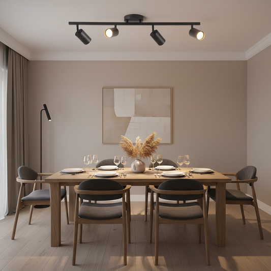 Lampadario classico Sisimiut, 4xGU10, metallo, nero