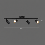 Lampadario classico Sisimiut, 4xGU10, metallo, nero