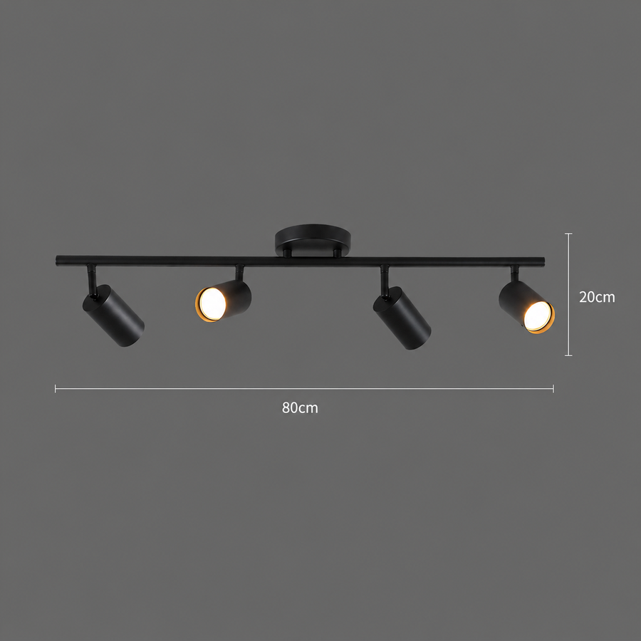 Lampadario classico Sisimiut, 4xGU10, metallo, nero