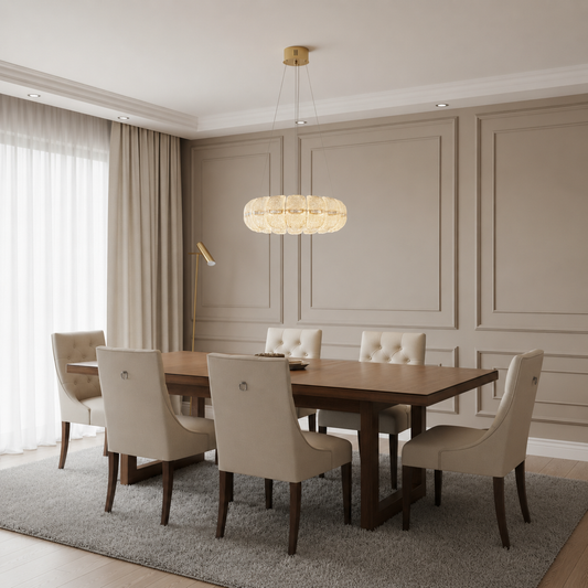 MAYON Lampadario Magno Cristallo, 60x60cm, 3000K/4000K/6000K, 160W, Metallo e Acrilico, Oro
