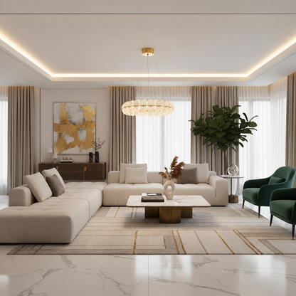 MAYON Supremo Lampadario di cristallo, 80x80 cm, 3000K/4000K/6000K, 210W, metallo e acrilico, oro