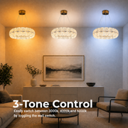 MAYON Supremo Lampadario di cristallo, 80x80 cm, 3000K/4000K/6000K, 210W, metallo e acrilico, oro