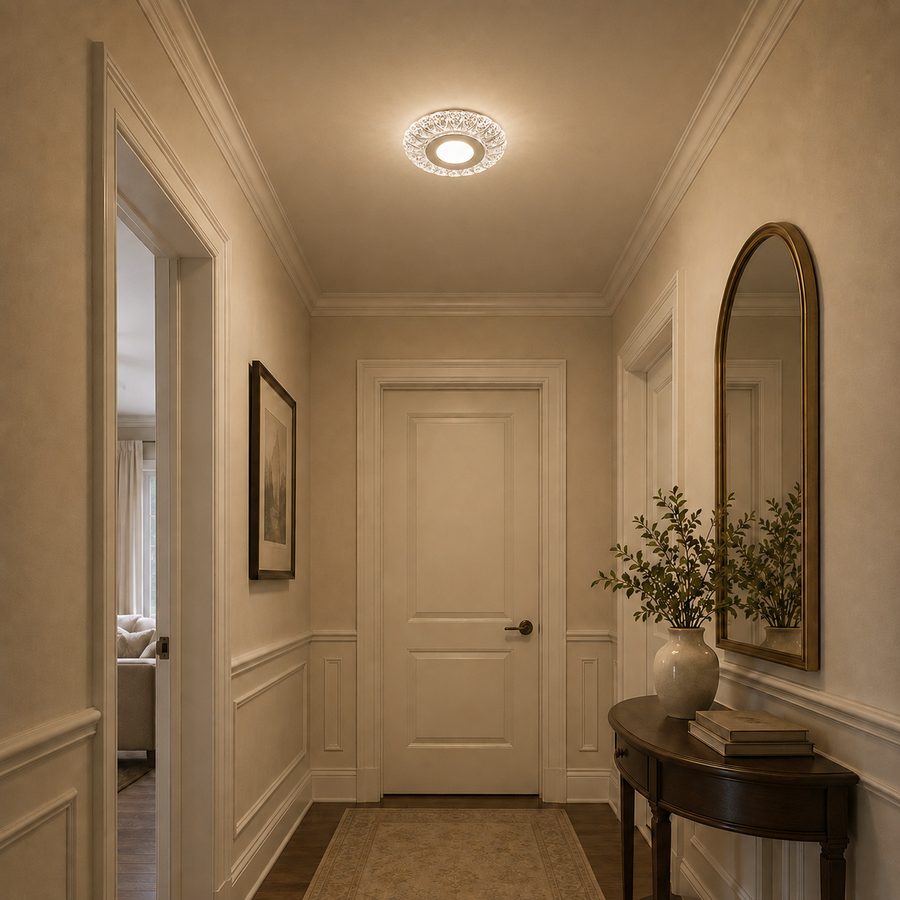Lampadario LED ASADO, 14W, Diametro 20cm, Luce Calda/Neutra/Fredda, Bianco, Metallo e Acrilico
