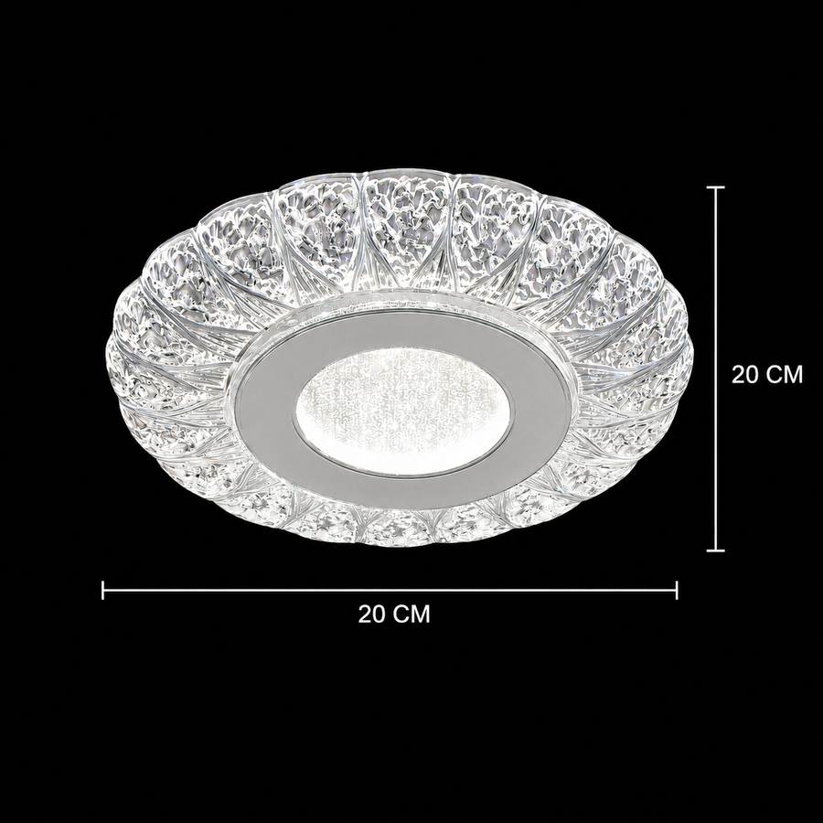 Lampadario LED ASADO, 14W, Diametro 20cm, Luce Calda/Neutra/Fredda, Bianco, Metallo e Acrilico