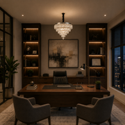 Lampadario LED cristallo con telecomando RIGO Eleganza Diametro 48cm, Cromo Lucido, Altezza Regolabile, Metallo e Cristallo