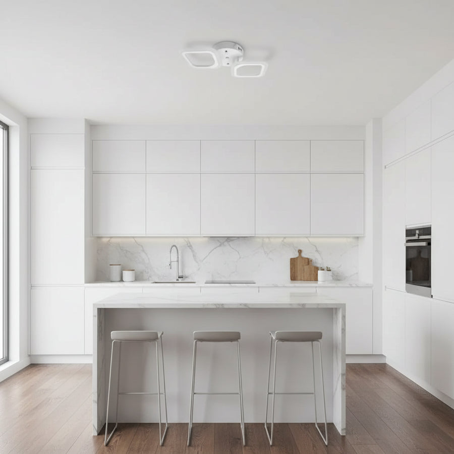 Lampadario LED ERIKA 27W, 2 Quadrati, Luce Neutra, Lampadari LED Applicati Bianco Titolo predefinito Alessandro Design