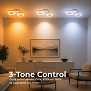 Lampadario a LED ERIKA 27W, 2 Quadrati, Luce Neutra, Bianco