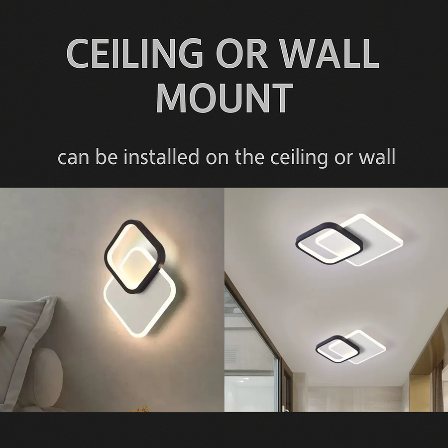 MARCELO Lampadario LED 30W, luce Fredda/Calda/Neutra Bianco Nero
