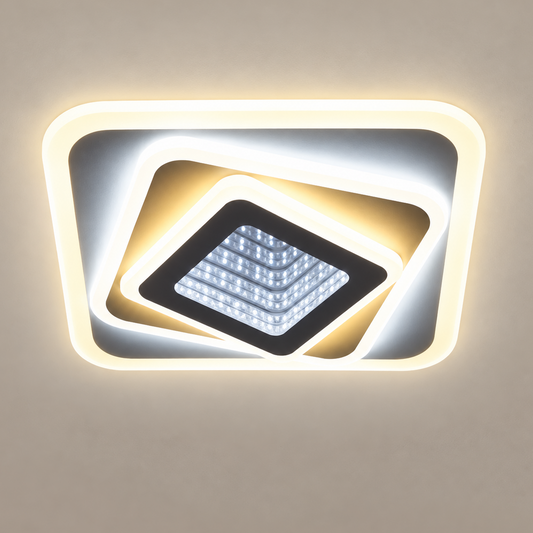 Lampadario LED NEXA 3D 46W, Quadrato, Luce Fredda/Calda/Neutra, Bianco