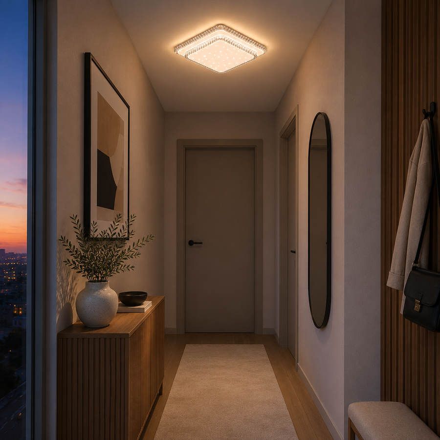 QIKIQTAALUK Lampadario LED, 40W, 38 x 38 cm, Luce Calda/Neutra/Fredda, Bianco