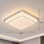 QIKIQTAALUK Lampadario LED, 40W, 38 x 38 cm, Luce Calda/Neutra/Fredda, Bianco