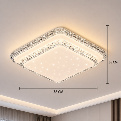 QIKIQTAALUK Lampadario LED, 40W, 38 x 38 cm, Luce Calda/Neutra/Fredda, Bianco