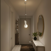 Lampadario RUKI, 15x20cm, 1xG9, Vetro e Resina, Bianco