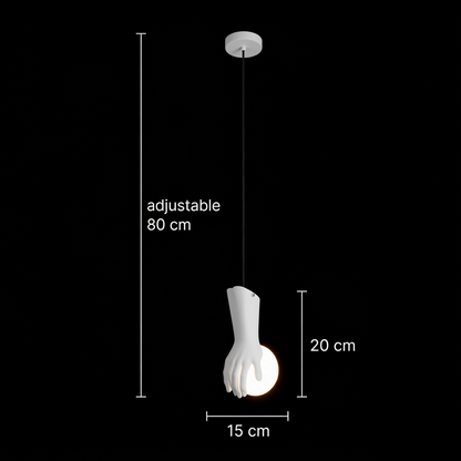 Lampadario RUKI, 15x20cm, 1xG9, Vetro e Resina, Bianco
