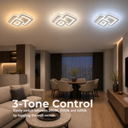 Lampadario LED SQUARE 57W, 3 Quadrati, luce Fredda/Calda/Neutra, Bianco