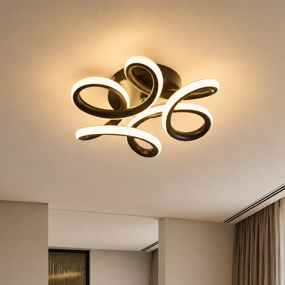 Lustra LED VERTEX HELIX, 65W, lumina Rece/Calda/Neutra, Negru