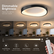 Plafoniera LED con Telecomando, PL103/520BK, 29W, Diametro 50cm, Luce Calda/Fredda/Neutra, Nero