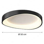 Plafoniera LED con Telecomando, PL103/520BK, 29W, Diametro 50cm, Luce Calda/Fredda/Neutra, Lampadari LED Neri con Telecomando Titolo predefinito Alessandro Design