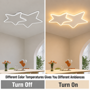Lampadario LED con telecomando 41W, Stelle, Luce Fredda/Calda/Neutra, Dimmerabile, Bianco