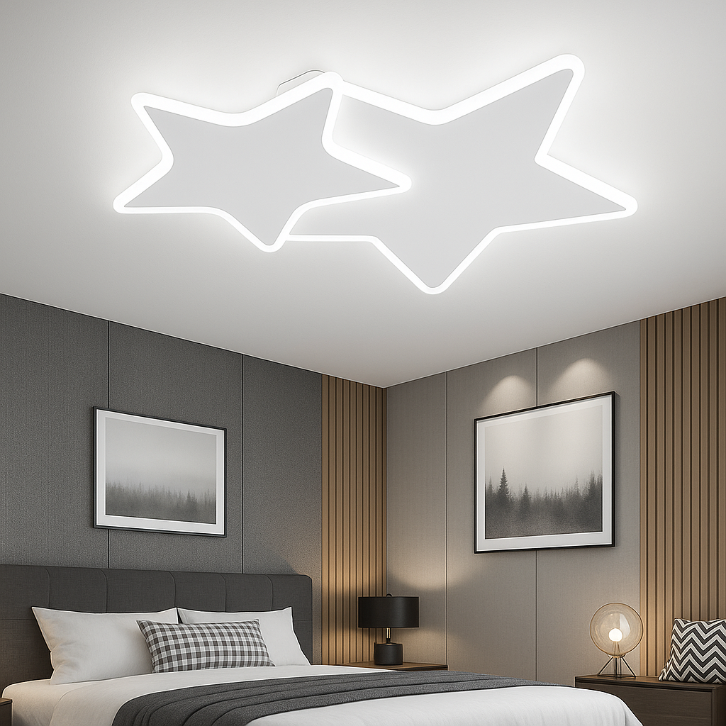 Lampadario a LED con telecomando 41W, Stelle, Luce Fredda/Calda/Neutra, Dimmerabile, Lampadario a LED Bianco con telecomando Titolo predefinito Alessandro Design