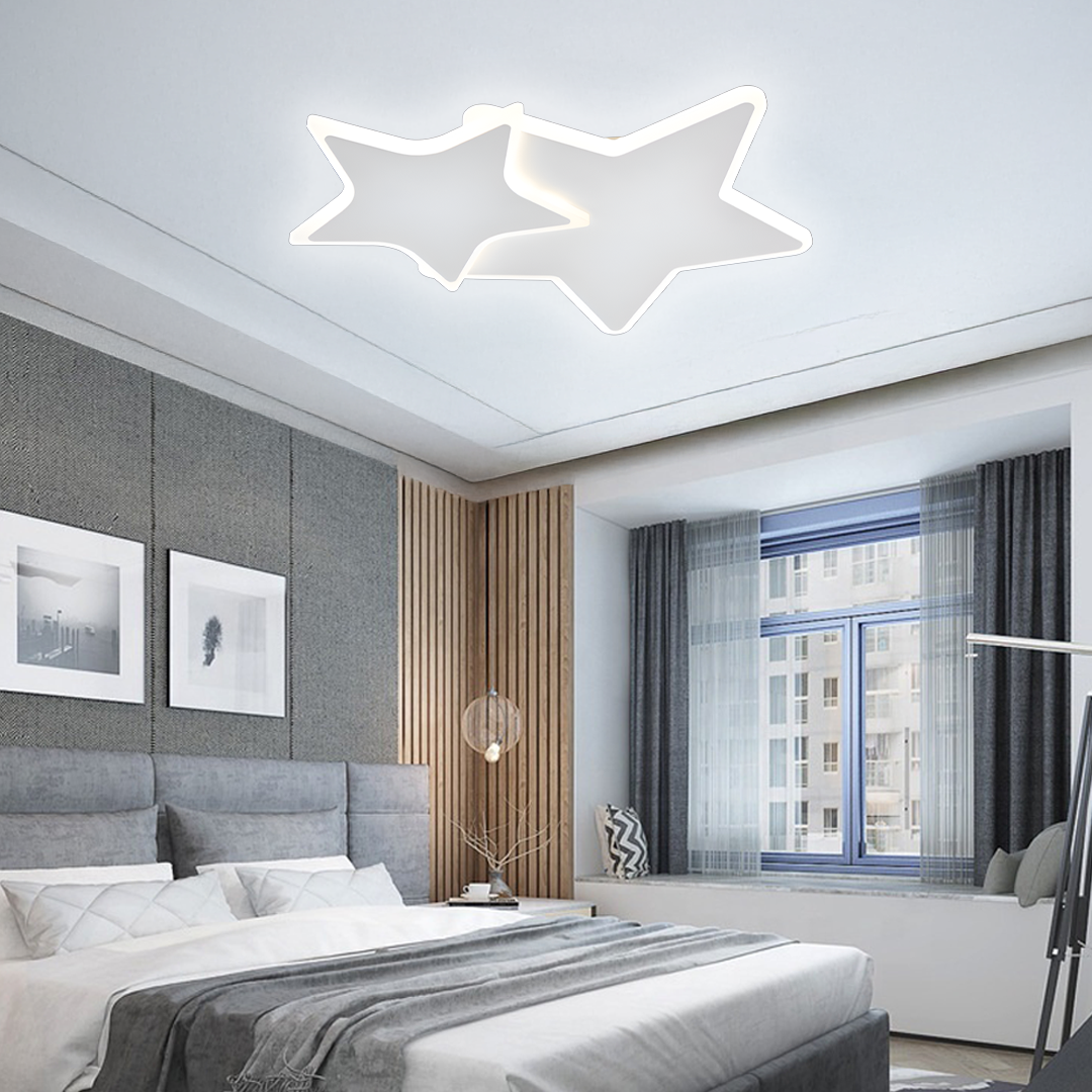 Lampadario a LED con telecomando 41W, Stelle, Luce Fredda/Calda/Neutra, Dimmerabile, Lampadario a LED Bianco con telecomando Titolo predefinito Alessandro Design