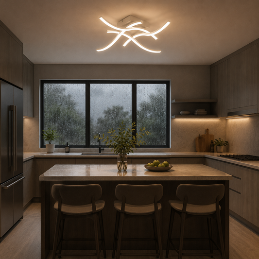 Lampadario LED con telecomando ANADYR 40W, 4 Elementi, Luce Fredda/Calda/Neutra, Dimmerabile, Bianco